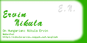 ervin nikula business card